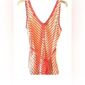 Brooklyn Industries orange/white striped sheer tank XL